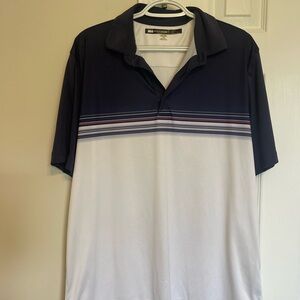 Greg Norman Collection Blue and White Golf Polo
